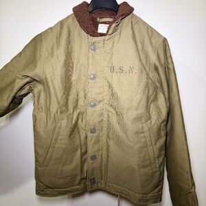 BRONSON USA Navy Deck Jacket (never worn) size 40 olive green
